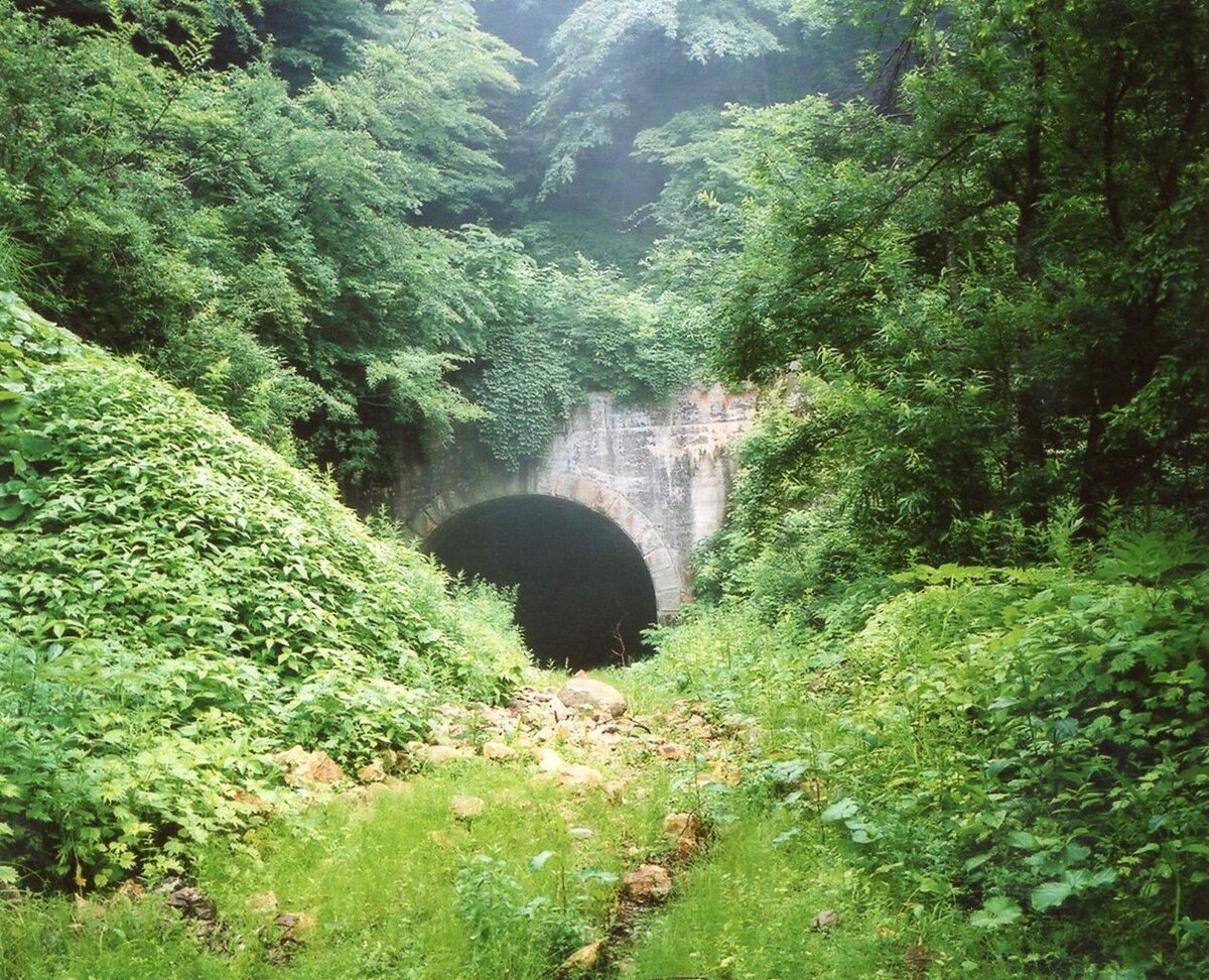 〔写真〕旧関山トンネル山形側坑口/三島県令道路改修記念画帖　其之三　北村山郡関山村ヨリ宮城県下黒川郡作並村ニ通スル隧道西口ノ図