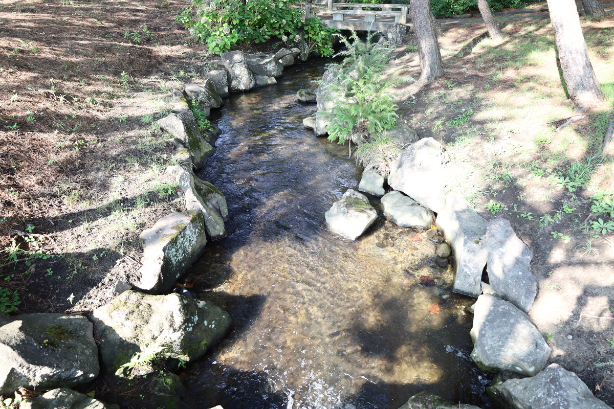 〔山形五堰写真〕山形県庁前緑地を流れる笹堰